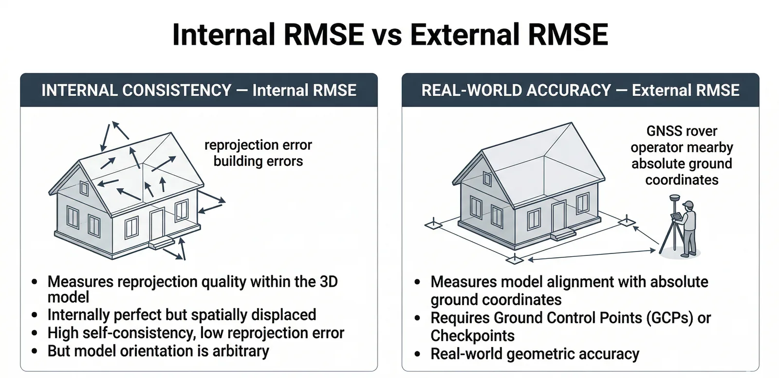 ASPRS Positional Accuracy Standards — five accuracy classes from 1 cm to 20 cm with horizontal RMSE, vertical RMSE, and typical application per ASPRS Edition 2 (2023)
